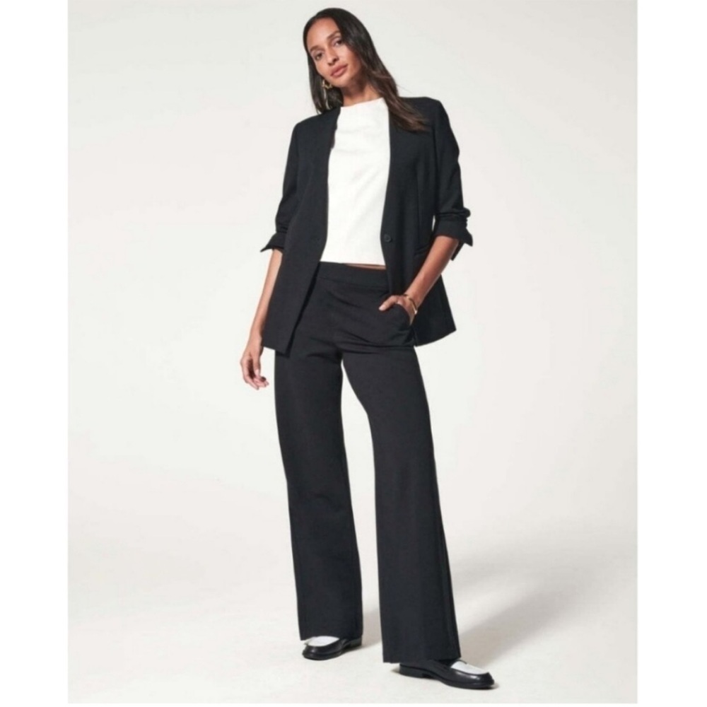 Spanx Perfect Oversized Collarless Blazer Classic Black Size 1X one button - Picture 5 of 12